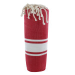 Les poulettes bijoux - fouta drap plage et hammam coton couleur rouge fonc�
