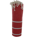 Les poulettes bijoux - fouta drap plage et hammam coton couleur rouge fonc� petites