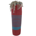 Les poulettes bijoux - fouta drap plage et hammam coton couleur rouge petites rayure