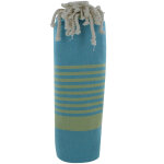 Les poulettes bijoux - fouta drap plage et hammam coton couleur turquoise ray� vert