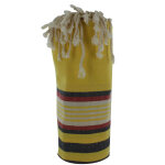 Les poulettes bijoux - fouta drap plage et hammam coton jaune rayures noires rouges