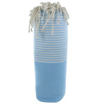 Les poulettes bijoux - fouta drap plage et hammam coton nid d'abeille bleu ciel ray�