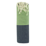 Les poulettes bijoux - fouta drap plage et hammam coton nid d'abeille bleu marine pe