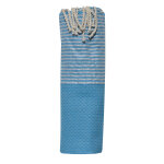 Les poulettes bijoux - fouta drap plage et hammam coton nid d'abeille bleu mer petit