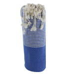 Les poulettes bijoux - fouta drap plage et hammam coton nid d'abeille bleu petites r