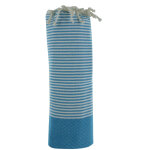 Les poulettes bijoux - fouta drap plage et hammam coton nid d'abeille bleu vert ray�