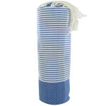 Les poulettes bijoux - fouta drap plage et hammam coton nid d'abeille couleur bleu r
