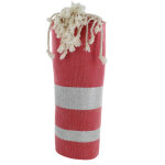 Les poulettes bijoux - fouta drap plage et hammam coton rouge ray� lurex