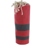 Les poulettes bijoux - fouta drap plage et hammam coton rouge ray� noir