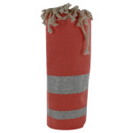 Les poulettes bijoux - fouta drap plage et hammam coton saumon ray� lurex