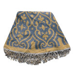 Les poulettes bijoux - fouta ronde drap plage et hammam coton couleur bleu marine mo