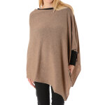 Les poulettes bijoux - grand poncho 100% cachemire 2 fils classics - beige