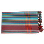 Les poulettes bijoux - kikoy par�o coton multicolore rayure bordeaux