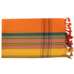 Les poulettes bijoux - kikoy par�o coton orange bordure jaune