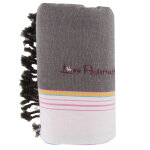 Les poulettes bijoux - kikoy serviette plage coton couleur chocolat eponge rose
