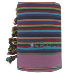 Les poulettes bijoux kikoy serviette plage coton couleur ray� bleu fonc� lilas