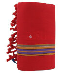 Les poulettes bijoux - kikoy serviette plage coton couleur rouge eponge bleu