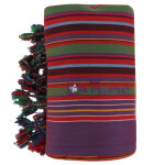 Les poulettes bijoux - kikoy serviette plage coton couleur violet ray� vert rouge