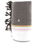 Les poulettes bijoux - kikoy serviette plage coton eponge couleur chocolat