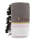Les poulettes bijoux - kikoy serviette plage coton eponge couleur chocolat prune