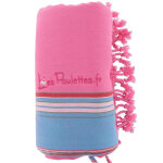 Les poulettes bijoux - kikoy serviette plage coton eponge couleur fuchsia bleu