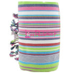 Les poulettes bijoux - kikoy serviette plage coton eponge couleur ray� blanc