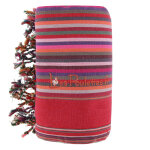 Les poulettes bijoux - kikoy serviette plage coton eponge couleur ray� fuchsia