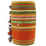 Les poulettes bijoux - kikoy serviette plage coton eponge couleur ray� rouge orang�