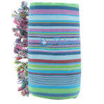 Les poulettes bijoux - kikoy serviette plage coton eponge couleur ray� turquoise