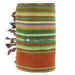 Les poulettes bijoux - kikoy serviette plage coton eponge couleur ray� vert