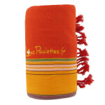 Les poulettes bijoux - kikoy serviette plage coton eponge couleur rouge