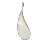 Les poulettes bijoux - pendentif argent 925 et goutte de nacre ivoire