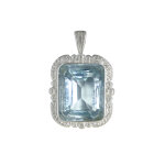 Les poulettes bijoux - pendentif argent 925 rectangle de topaze