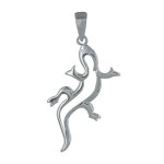 Les poulettes bijoux - pendentif argent 925 rhodi� salamandre ajour�e