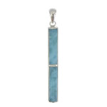 Les poulettes bijoux - pendentif argent baguette de larimar