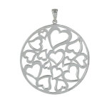Les poulettes bijoux - pendentif argent coeurs encercl�s
