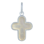Les poulettes bijoux - pendentif argent croix de nacre