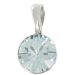 Les poulettes bijoux - pendentif argent demi sphere de cristal bleu ciel