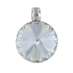 Les poulettes bijoux - pendentif argent orn� d'un cristal rond