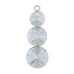 Les poulettes bijoux - pendentif argent orn� de trois cristaux de cristal rond