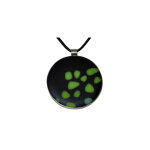 Les poulettes bijoux - pendentif argent p�te de verre crat�re vert et noir