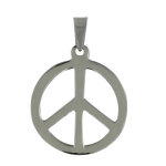 Les poulettes bijoux - pendentif argent peace and love 2cm