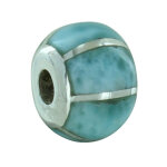 Les poulettes bijoux - pendentif argent ou perle pour bracelet quadrill�e de larimar