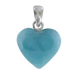 Les poulettes bijoux - pendentif argent petit coeur de larimar