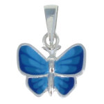 Les poulettes bijoux - pendentif argent petit papillon des iles �maill� - classics -
