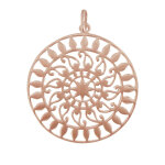 Les poulettes bijoux - pendentif argent plaqu� or rose astre rond