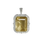 Les poulettes bijoux - pendentif argent rectangle de citrine