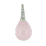 Les poulettes bijoux - pendentif argent rhodi� poire quartz rose et strass