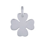Les poulettes bijoux - pendentif argent rhodi� tr�fle