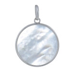 Les poulettes bijoux - pendentif argent rond de nacre